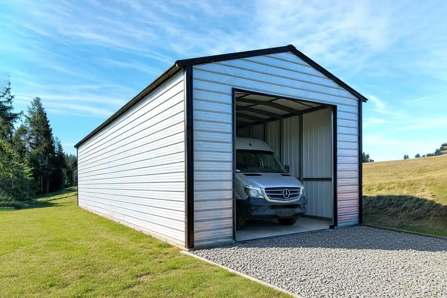 16x40x11-metal garage with workshop installed