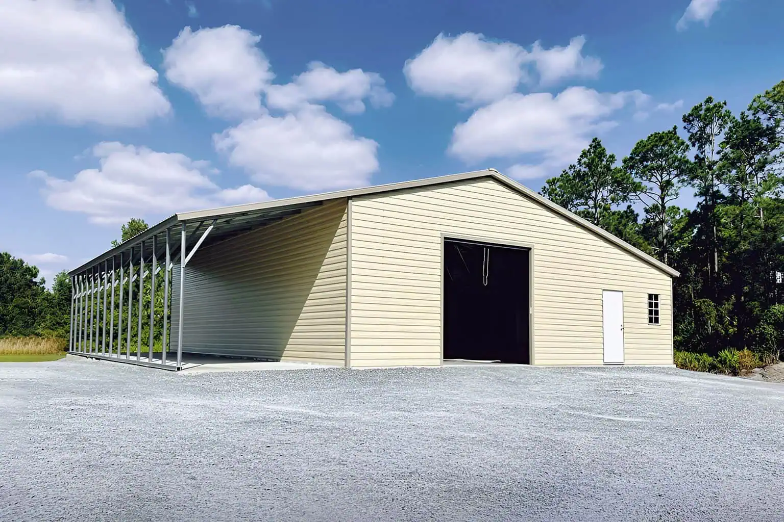 30x60x12 garage with lean-to