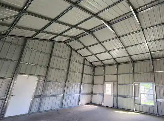 Interior of Metal Garage