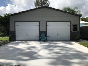 30x25x10 Metal Garage Installed