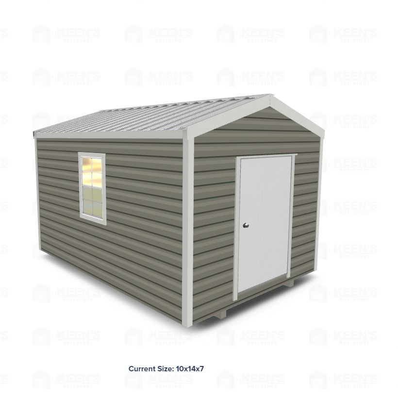 10X14 Shed W/ Gable Side Door 10X14 Shed With Gable Side Door Keen'S Buildings, 10X14 Shed W/ Gable Side Door, Kbs-101407Gsd-1D2W