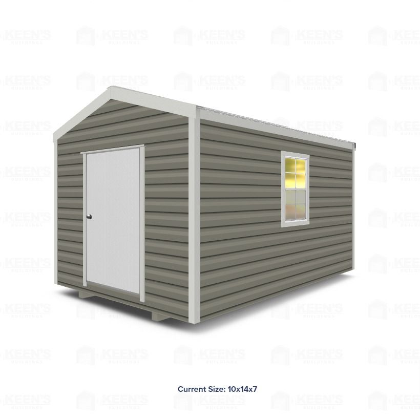 10X14 Shed W/ Gable Side Door 10X14 Shed With Gable Side Door Keen'S Buildings, 10X14 Shed W/ Gable Side Door, Kbs-101407Gsd-1D2W