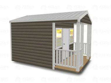 Keen's Buildings, 10x14 Shed w/ Porch, KBS-101407ASP-1D2W