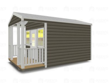 Keen's Buildings, 10x16 Shed w/ Porch, KBS-101607ASP-1D2W