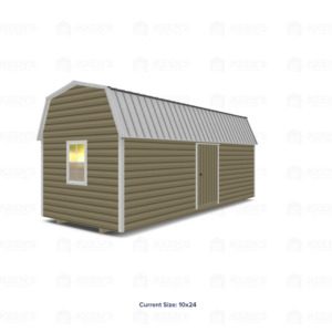 10x24 Lofted Shed Barn w/ Eve Side Door