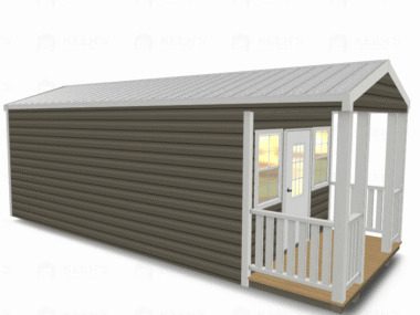 Keen's Buildings, 10x24 Shed w/ Porch, KBS-102407ASP-1D2W