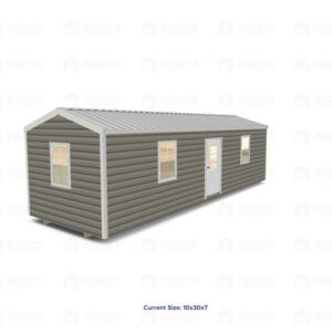 10x30 Shed w/ Eve Side Door