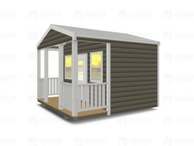 Keen's Buildings, 12x12 Shed w/ Porch, KBS-121207ASP-1D2W