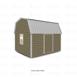 12x14 Lofted Shed Barn w/ Eve Side Door
