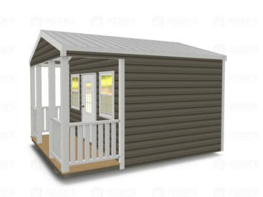 Keen's Buildings, 12x14 Shed w/ Porch, KBS-121407ASP-1D2W