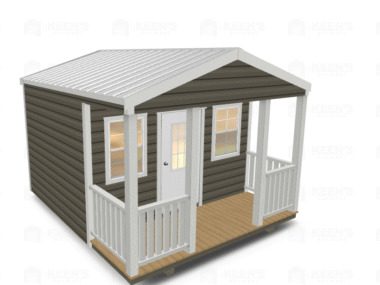 Keen's Buildings, 12x14 Shed w/ Porch, KBS-121407ASP-1D2W