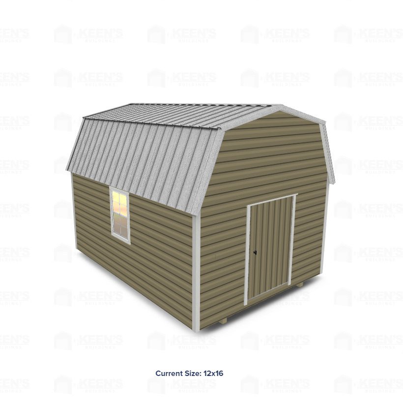 12X16 Lofted Shed Barn 12X16 Lofted Shed Barn Keen'S Buildings, 12X16 Lofted Shed Barn, Kbs-Gsd121607-1D2W
