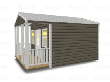 Keen's Buildings, 12x16 Shed w/ Porch, KBS-121607ASP-1D2W
