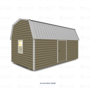 12x20 Lofted Shed Barn w/ Eve Side Door