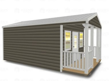 Keen's Buildings, 12x20 Shed w/ Porch, KBS-122007ASP-1D2W