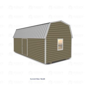 12x24 Lofted Shed Barn w/ Eve Side Door