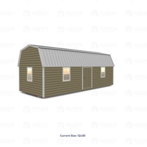 12x30 Lofted Shed Barn w/ Eve Side Door