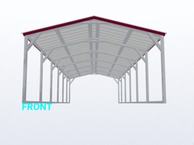 Keen's Buildings, 12x30x6 Vertical Roof Carport, KBS-123006CP-VER