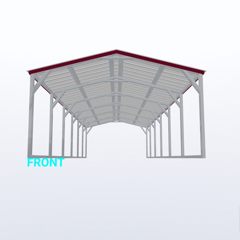 12X30X6 Vertical Roof Carport Keen'S Buildings, 12X30X6 Vertical Roof Carport, Kbs-123006Cp-Ver