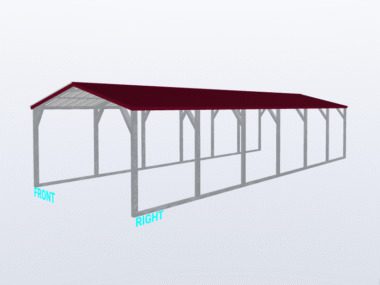 Keen's Buildings, 12x30x6 Vertical Roof Carport, KBS-123006CP-VER