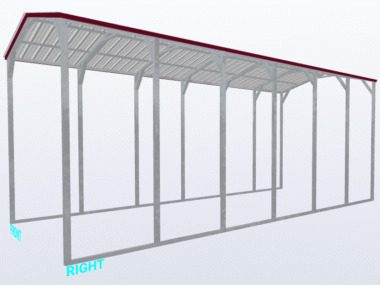 Keen's Buildings, 12x30x12 Vertical Roof Carport, KBS-123012CP-VER