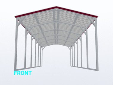 Keen's Buildings, 12x30x8 Vertical Roof Carport, KBS-123008CP-VER