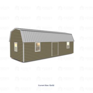 12x32 Lofted Shed Barn w/ Eve Side Door