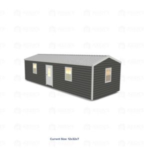 12x32 Shed w/ Eve Side Door