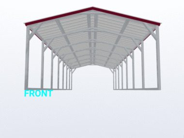 Keen's Buildings, 12x35x6 Vertical Roof Carport, KBS-123056CP-VER