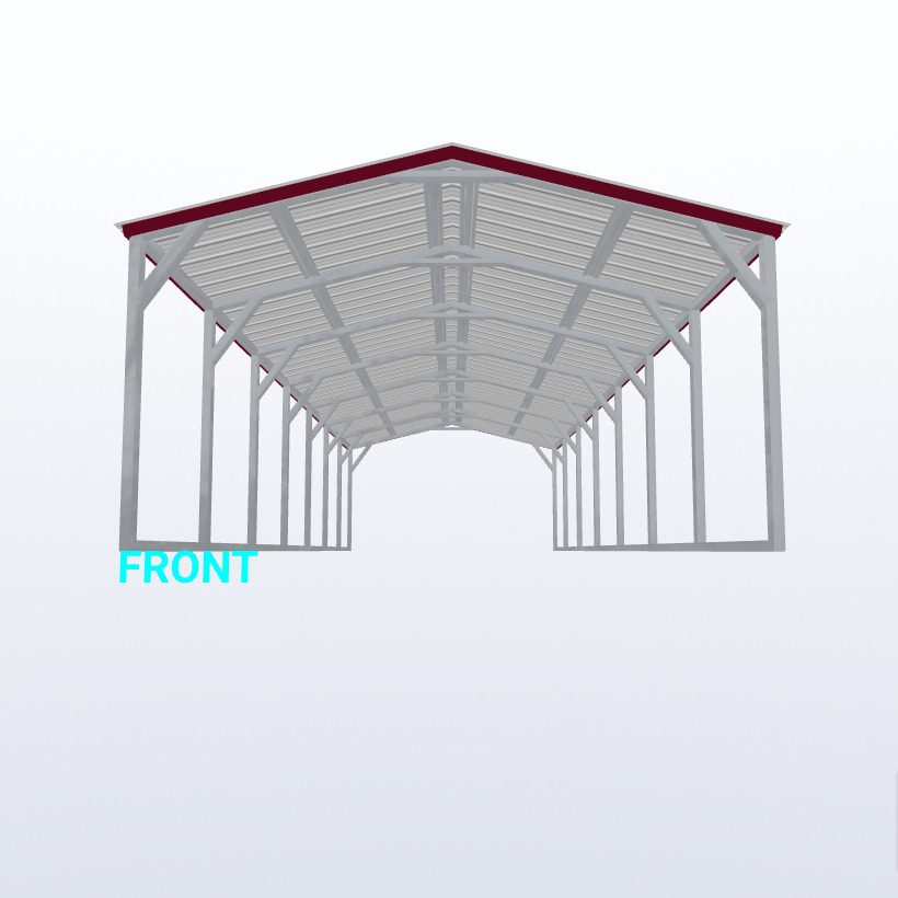 12X35X6 Vertical Roof Carport Keen'S Buildings, 12X35X6 Vertical Roof Carport, Kbs-123056Cp-Ver