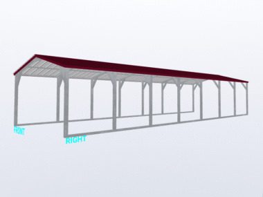 Keen's Buildings, 12x35x6 Vertical Roof Carport, KBS-123056CP-VER
