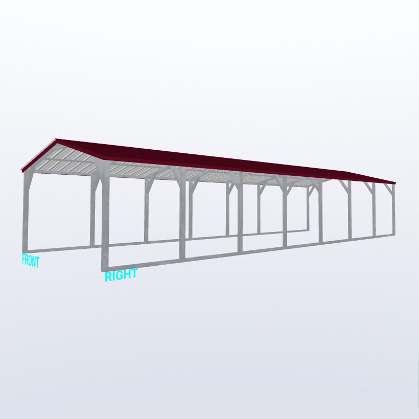 12X35X6 Vertical Roof Carport Keen'S Buildings, 12X35X6 Vertical Roof Carport, Kbs-123056Cp-Ver