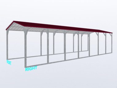 Keen's Buildings, 12x35x8 Vertical Roof Carport, KBS-123508CP-VER