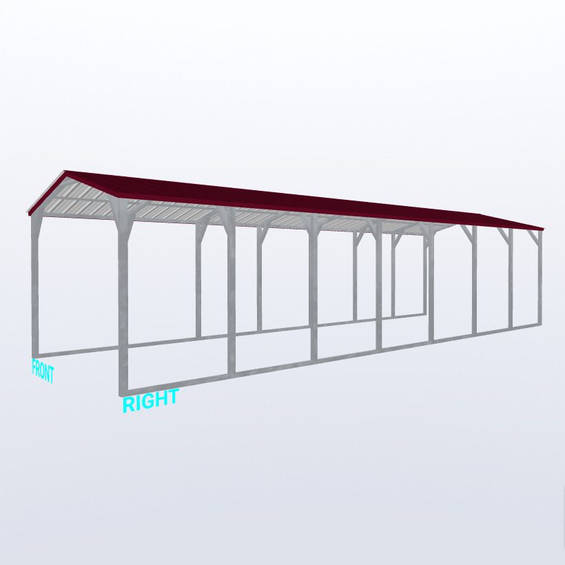 12X35X8 Vertical Roof Carport Keen'S Buildings, 12X35X8 Vertical Roof Carport, Kbs-123508Cp-Ver