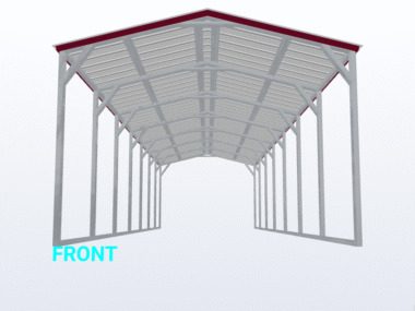 Keen's Buildings, 12x35x8 Vertical Roof Carport, KBS-123508CP-VER
