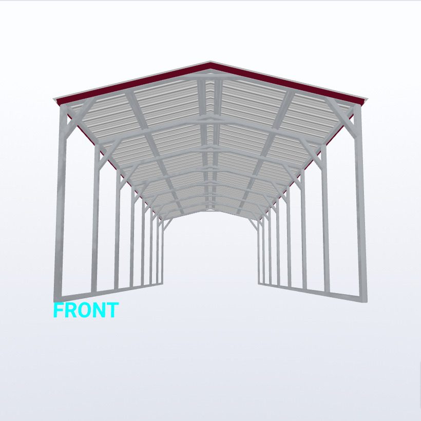 12X35X8 Vertical Roof Carport Keen'S Buildings, 12X35X8 Vertical Roof Carport, Kbs-123508Cp-Ver