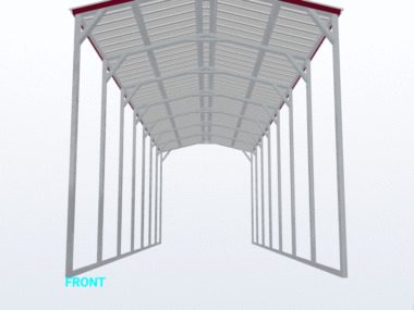 Keen's Buildings, 12x35x12 Vertical Roof Carport, KBS-123512CP-VER