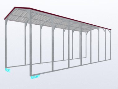 Keen's Buildings, 12x35x12 Vertical Roof Carport, KBS-123512CP-VER