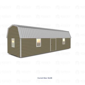 12x36 Lofted Shed Barn w/ Eve Side Door