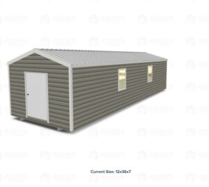 12x36 Shed w/ Gable Side Door
