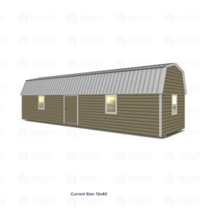 12x40 Lofted Shed Barn w/ Eve Side Door