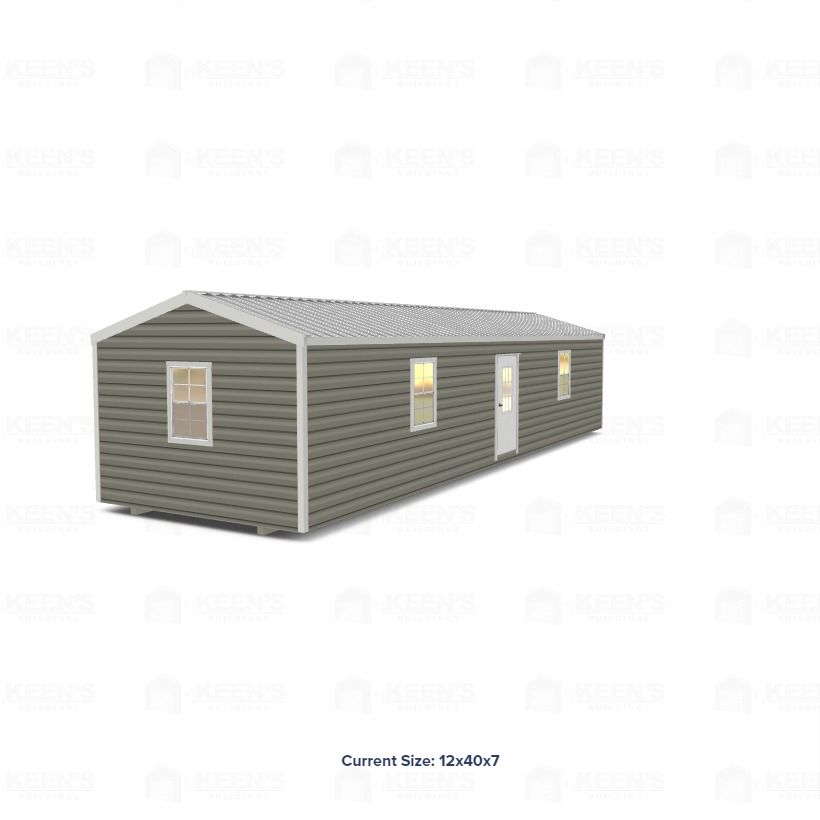 12X40 Shed W/ Eve Side Door 12X40 Shed With Eve Side Door Keen'S Buildings, 12X40 Shed W/ Eve Side Door, Kbs-Eg124007-1D4W