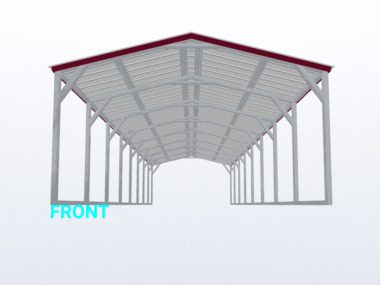 Keen's Buildings, 12x30x12 Vertical Roof Carport, KBS-123012CP-VER