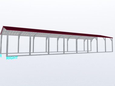 Keen's Buildings, 12x40x6 Vertical Roof Carport, KBS-124006CP-VER