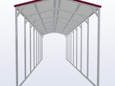 Keen's Buildings, 12x40x12 Vertical Roof Carport, KBS-124012CP-VER