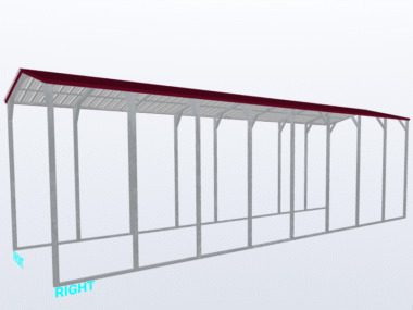 Keen's Buildings, 12x40x12 Vertical Roof Carport, KBS-124012CP-VER