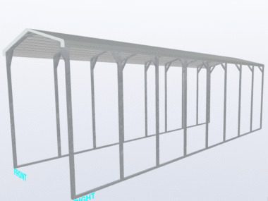 Keen's Buildings, 12x40x12 Carport, KBS-124012CP-REG