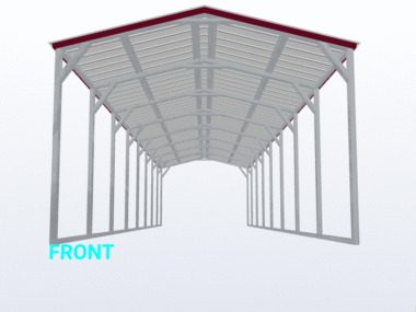 Keen's Buildings, 12x40x8 Vertical Roof Carport, KBS-124008CP-VER