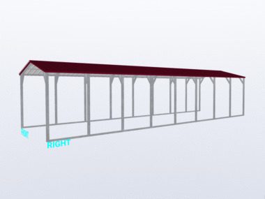 Keen's Buildings, 12x40x8 Vertical Roof Carport, KBS-124008CP-VER