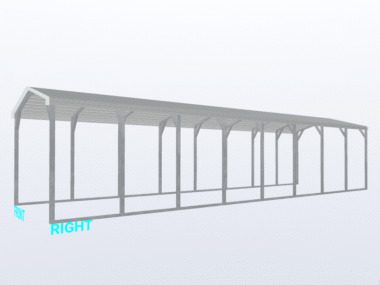 Keen's Buildings, 12x40x8 Carport, KBS-124008CP-REG